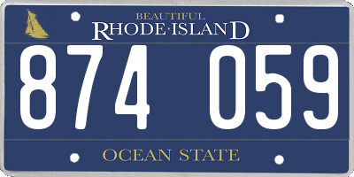 RI license plate 874059