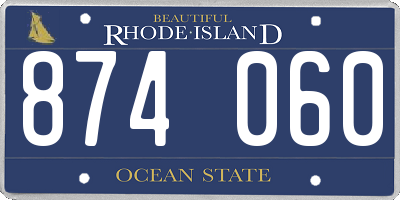 RI license plate 874060