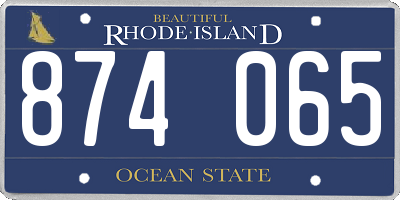 RI license plate 874065