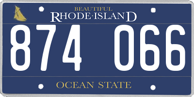 RI license plate 874066