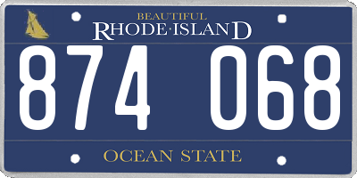 RI license plate 874068