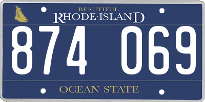 RI license plate 874069