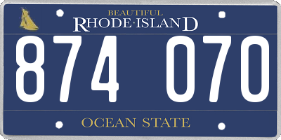 RI license plate 874070