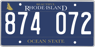 RI license plate 874072