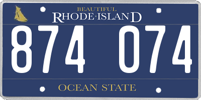 RI license plate 874074