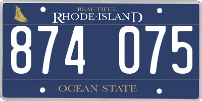 RI license plate 874075