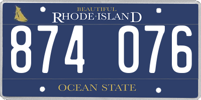 RI license plate 874076