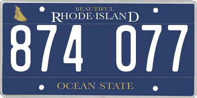RI license plate 874077