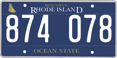 RI license plate 874078