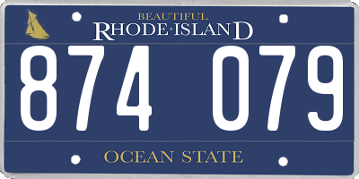 RI license plate 874079