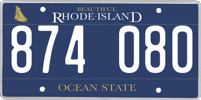 RI license plate 874080