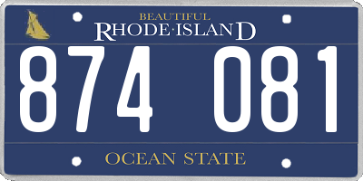 RI license plate 874081