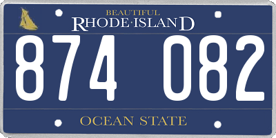 RI license plate 874082