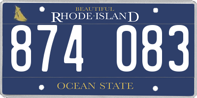 RI license plate 874083