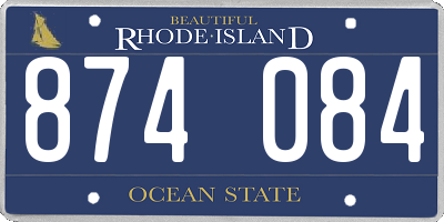 RI license plate 874084