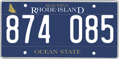 RI license plate 874085