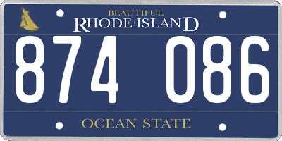 RI license plate 874086