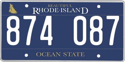 RI license plate 874087