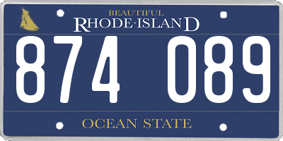 RI license plate 874089