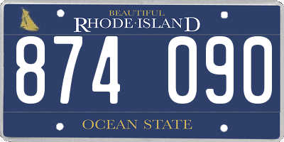 RI license plate 874090