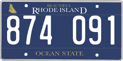 RI license plate 874091