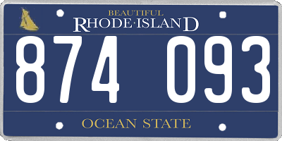 RI license plate 874093