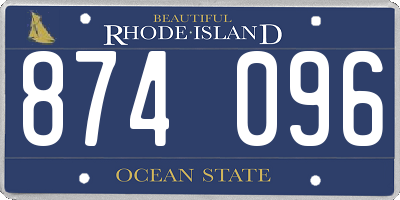 RI license plate 874096