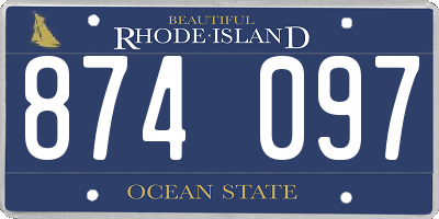 RI license plate 874097