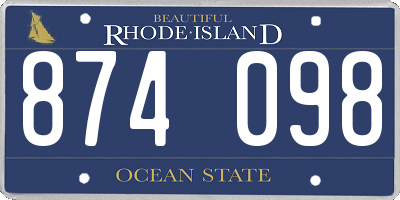 RI license plate 874098