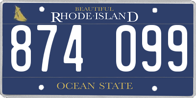 RI license plate 874099