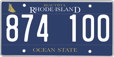 RI license plate 874100