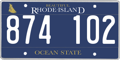 RI license plate 874102