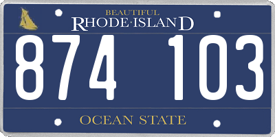 RI license plate 874103
