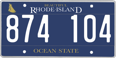 RI license plate 874104