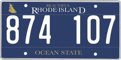 RI license plate 874107