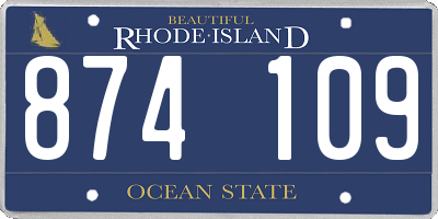 RI license plate 874109