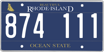 RI license plate 874111