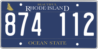 RI license plate 874112