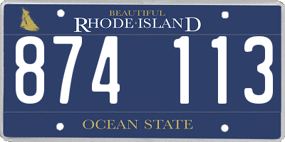 RI license plate 874113