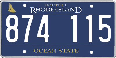 RI license plate 874115