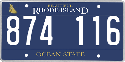RI license plate 874116