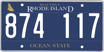 RI license plate 874117