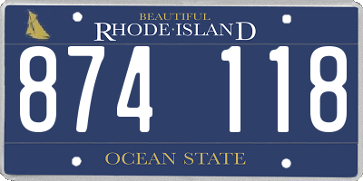 RI license plate 874118