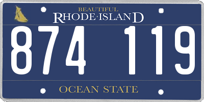 RI license plate 874119