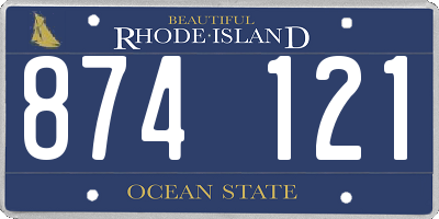 RI license plate 874121