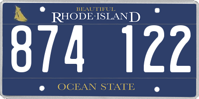 RI license plate 874122
