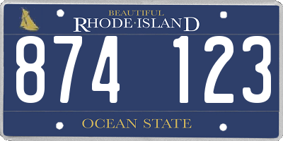 RI license plate 874123