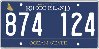 RI license plate 874124