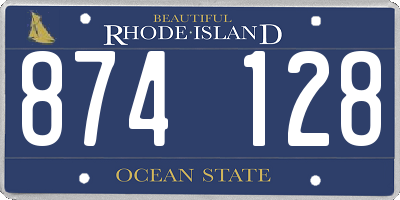 RI license plate 874128