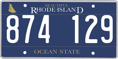 RI license plate 874129